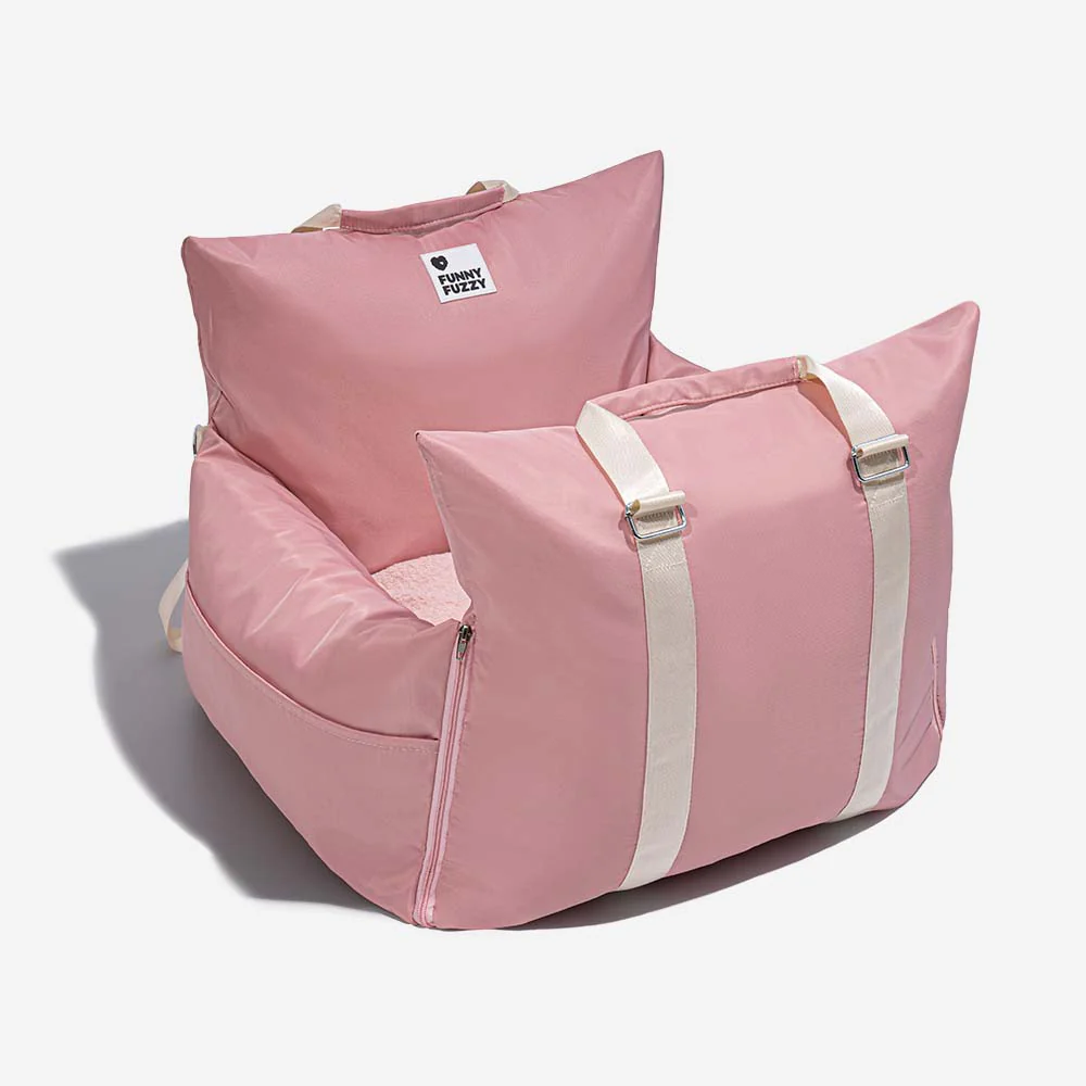 Full Leather Dog Pet Car Seat Bed - Fort - Image 25