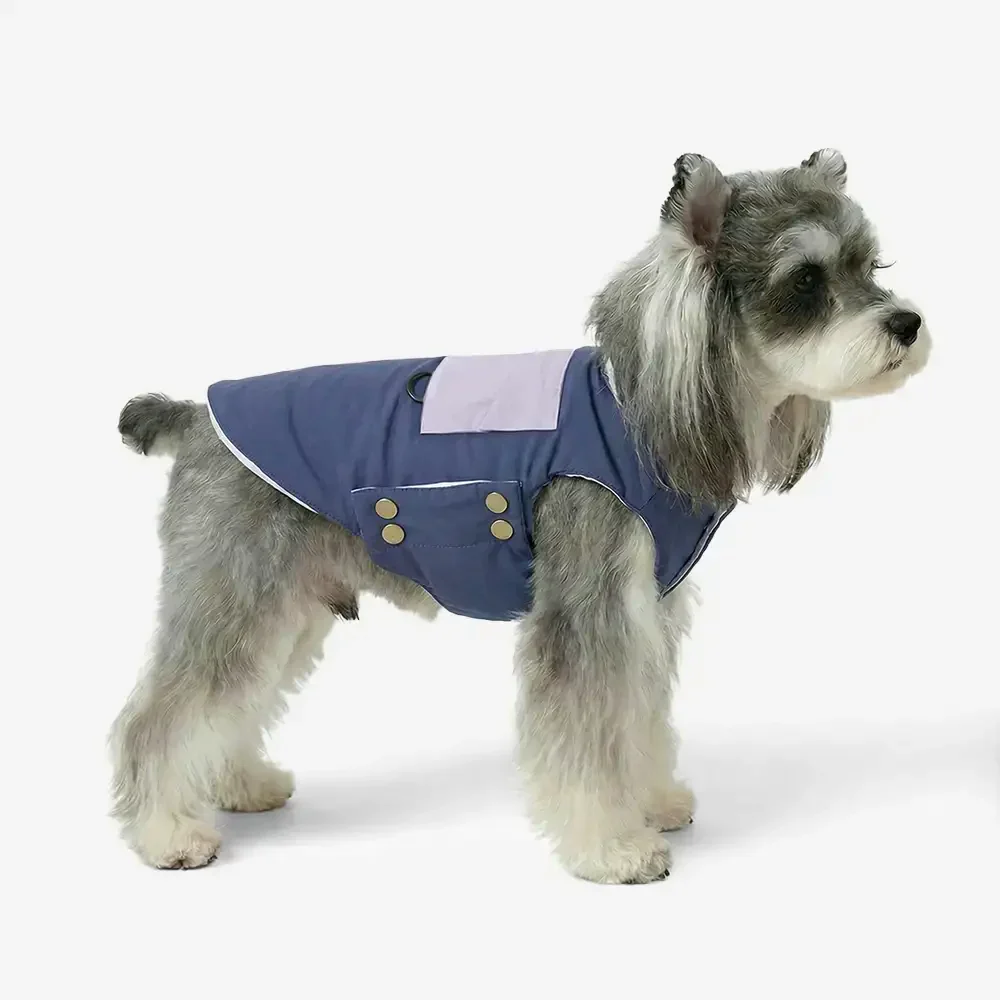 Functional Color-Block Dual-Sided Reversible Wear Dog Vest Coat - Image 2