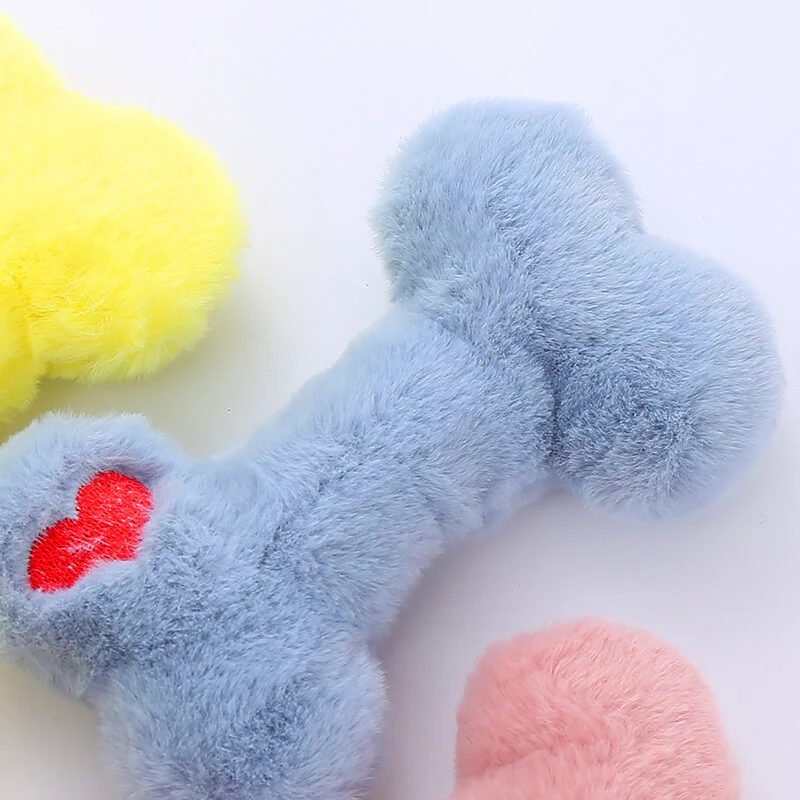 Funny Bone Squeaky Plush Toy Dog Chew Toy - Image 3