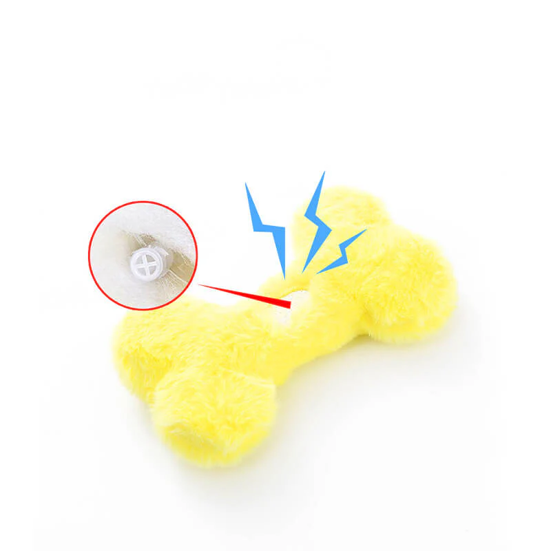 Funny Bone Squeaky Plush Toy Dog Chew Toy - Image 4
