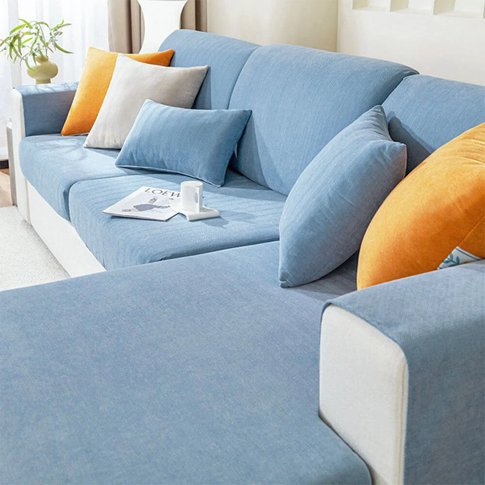 Herringbone Chenille Elastic Full Coverage Anti-Slip Magic Couch Cover - Image 10