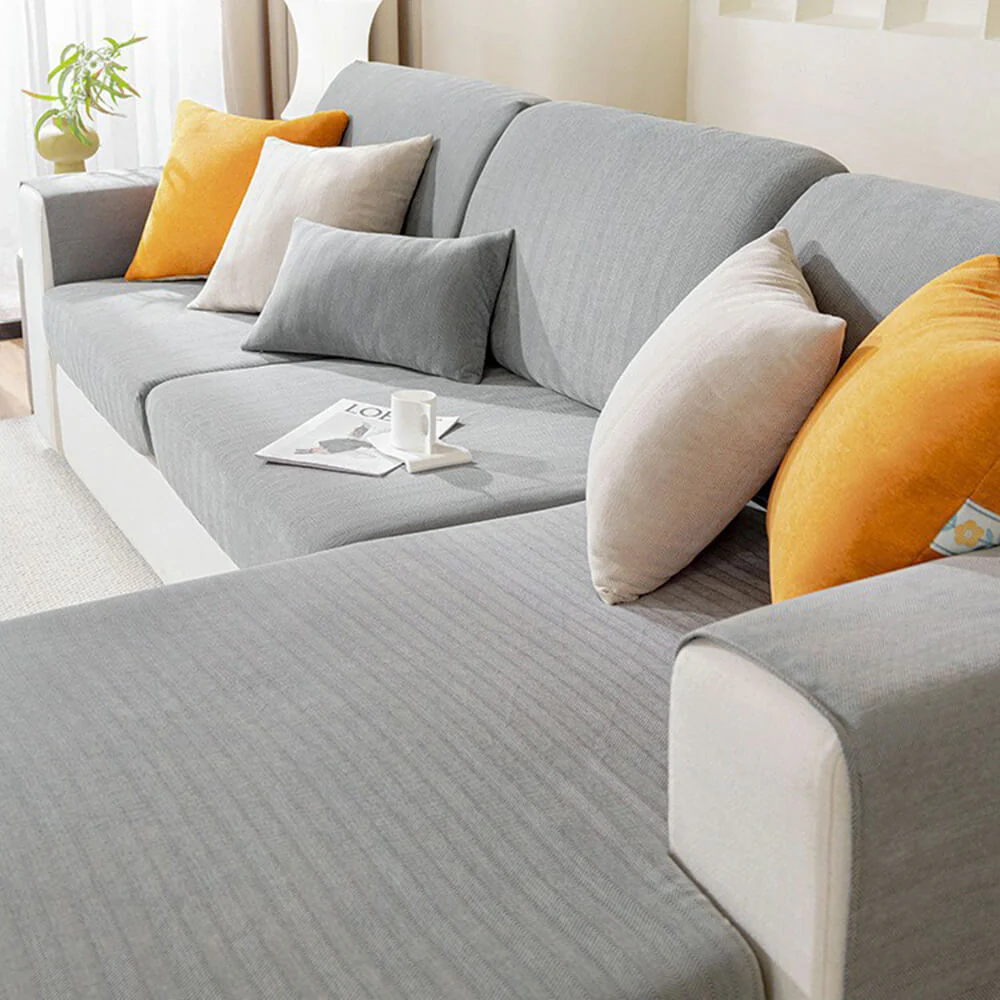 Herringbone Chenille Elastic Full Coverage Anti-Slip Magic Couch Cover - Image 11