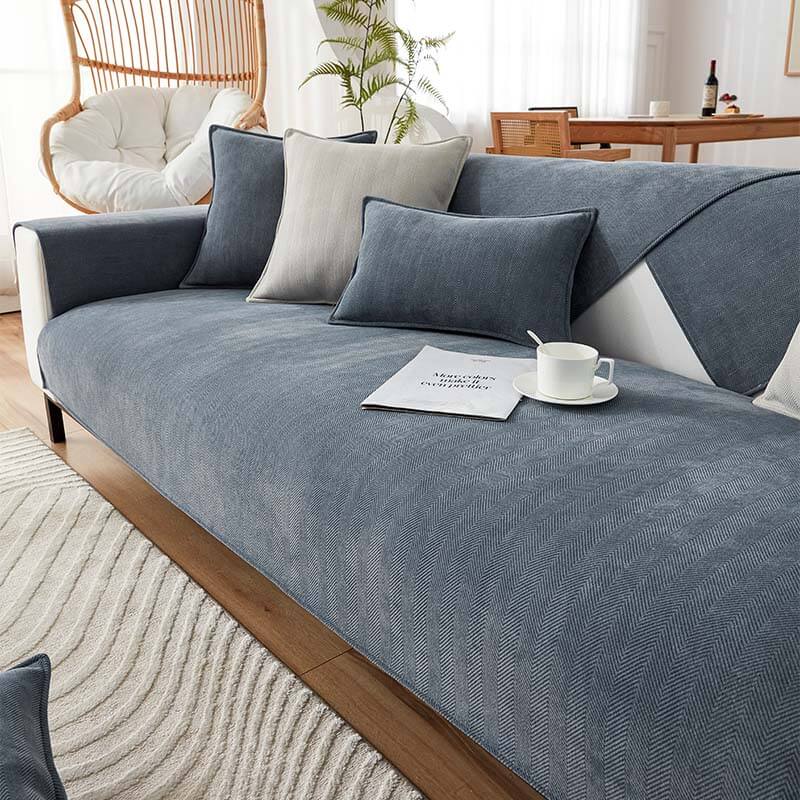 Herringbone Chenille Fabric Waterproof & Antifouling Couch Covers - Image 11