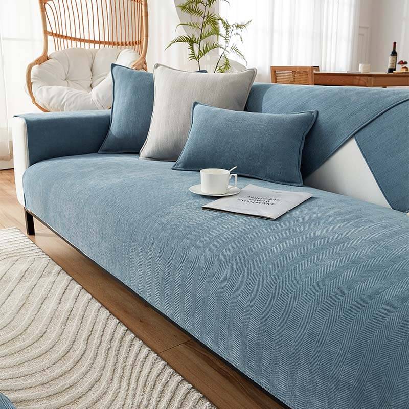 Herringbone Chenille Fabric Waterproof & Antifouling Couch Covers - Image 16
