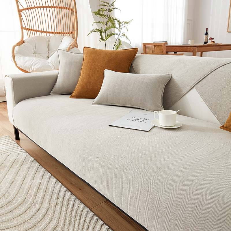 Herringbone Chenille Fabric Waterproof & Antifouling Couch Covers - Image 21
