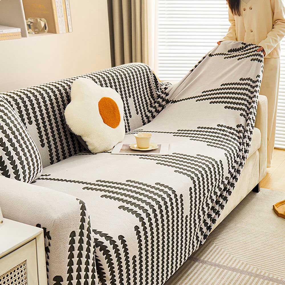Herringbone Cozy Full-Wrap Stretch Magic Couch Cover - Image 5