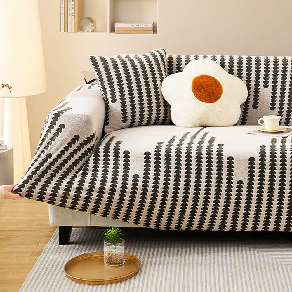 Herringbone Cozy Full-Wrap Stretch Magic Couch Cover - Image 7