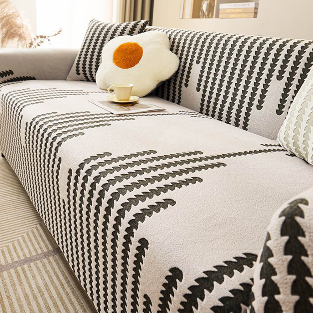 Herringbone Cozy Full-Wrap Stretch Magic Couch Cover - Image 8