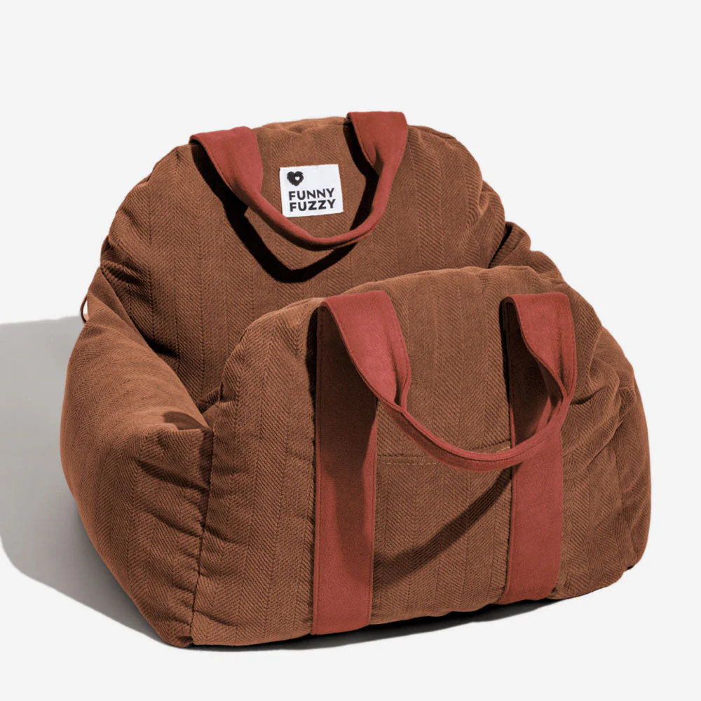 Herringbone Travel Bolster Safety Puppy Dog Car Seat Bed - Image 11