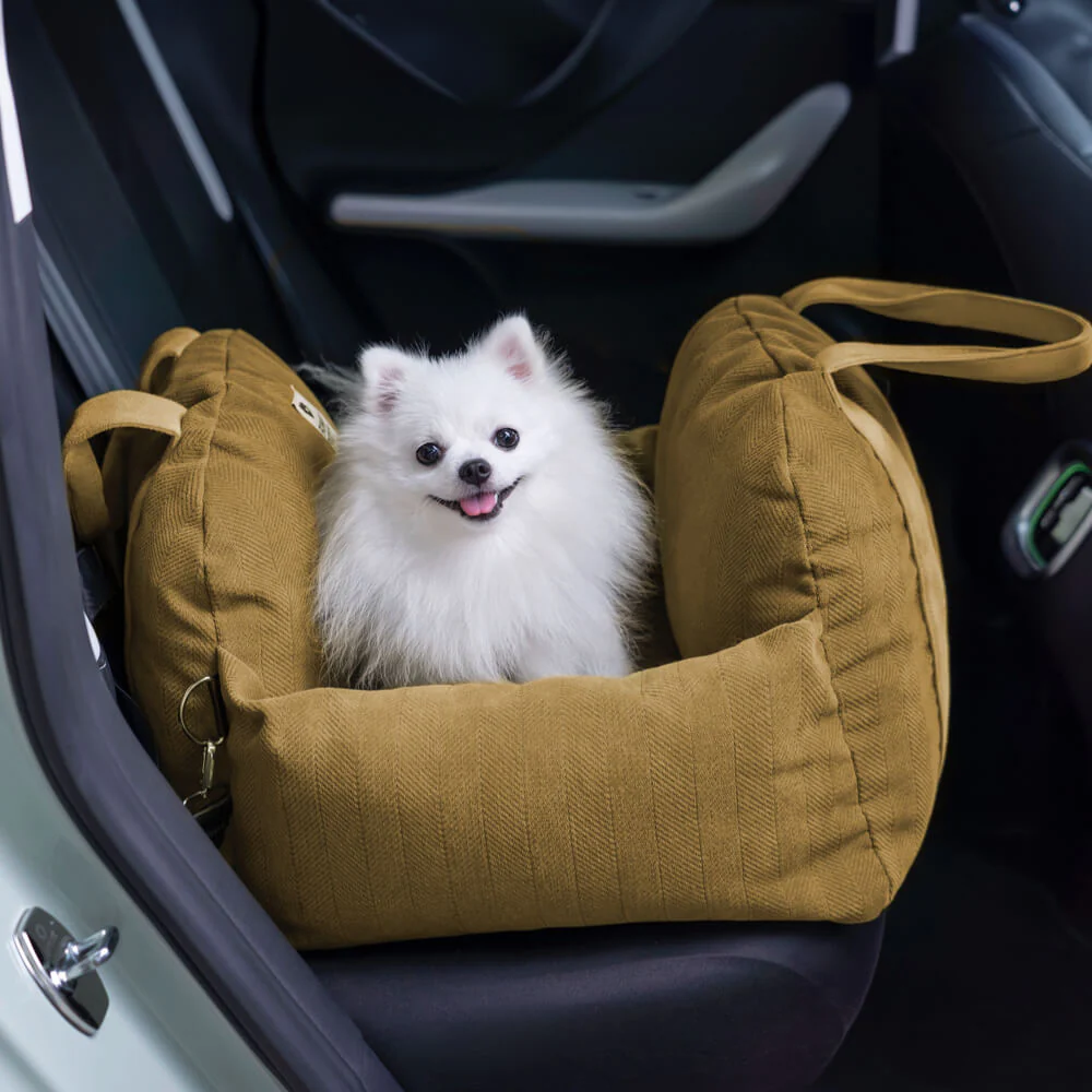Herringbone Travel Bolster Safety Puppy Dog Car Seat Bed - Image 4