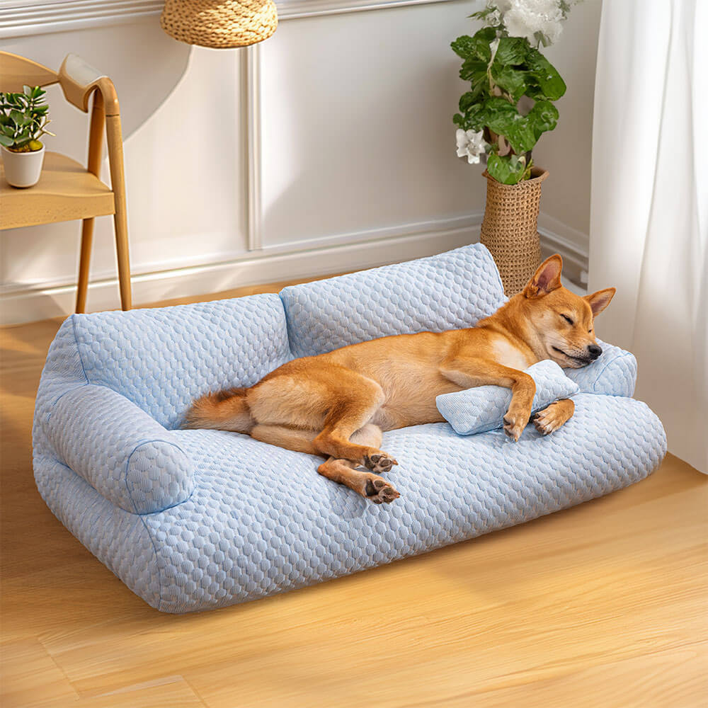 Ice Silk Cooling Pet Bed Breathable Washable Dog Sofa Bed - Image 10