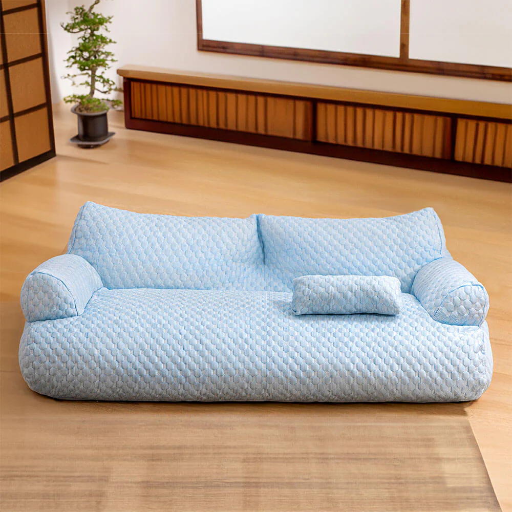 Ice Silk Cooling Pet Bed Breathable Washable Dog Sofa Bed - Image 11