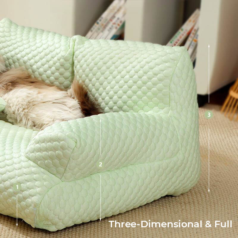 Ice Silk Cooling Pet Bed Breathable Washable Dog Sofa Bed - Image 12