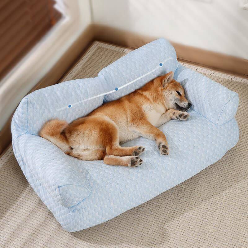 Ice Silk Cooling Pet Bed Breathable Washable Dog Sofa Bed - Image 13