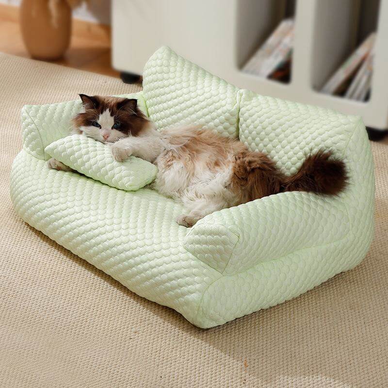 Ice Silk Cooling Pet Bed Breathable Washable Dog Sofa Bed - Image 14