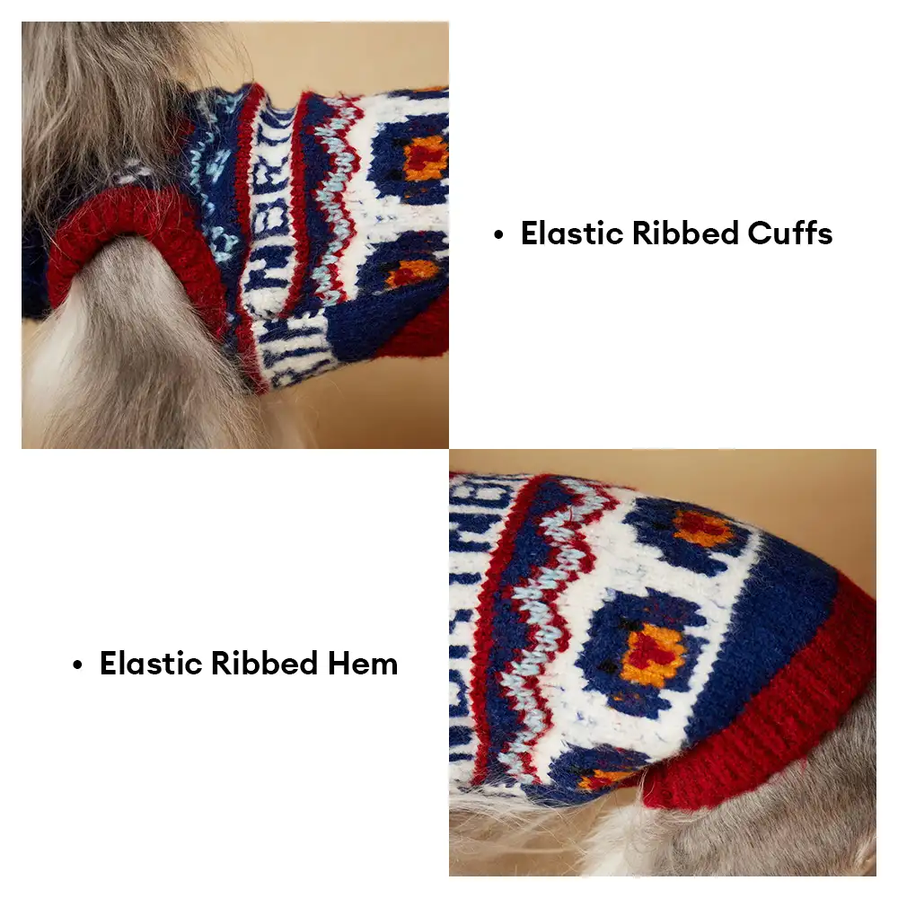 Jacquard Thick-Knit Sleeveless Dog Jumper – Designed for Dachshunds, French Bulldogs & Pugs - Image 8