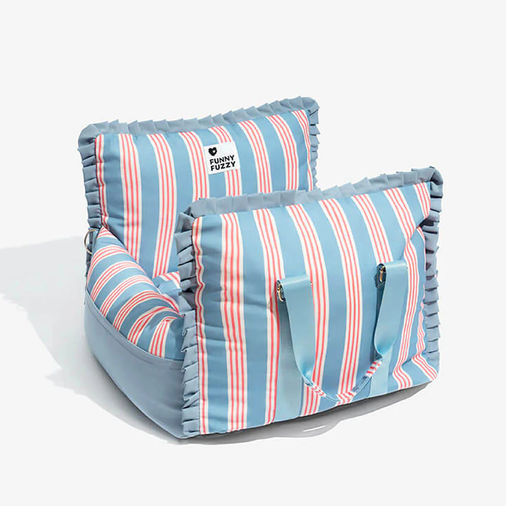 Lace Stripe Travel Safety Waterproof Dog Car Seat Booster - Image 7