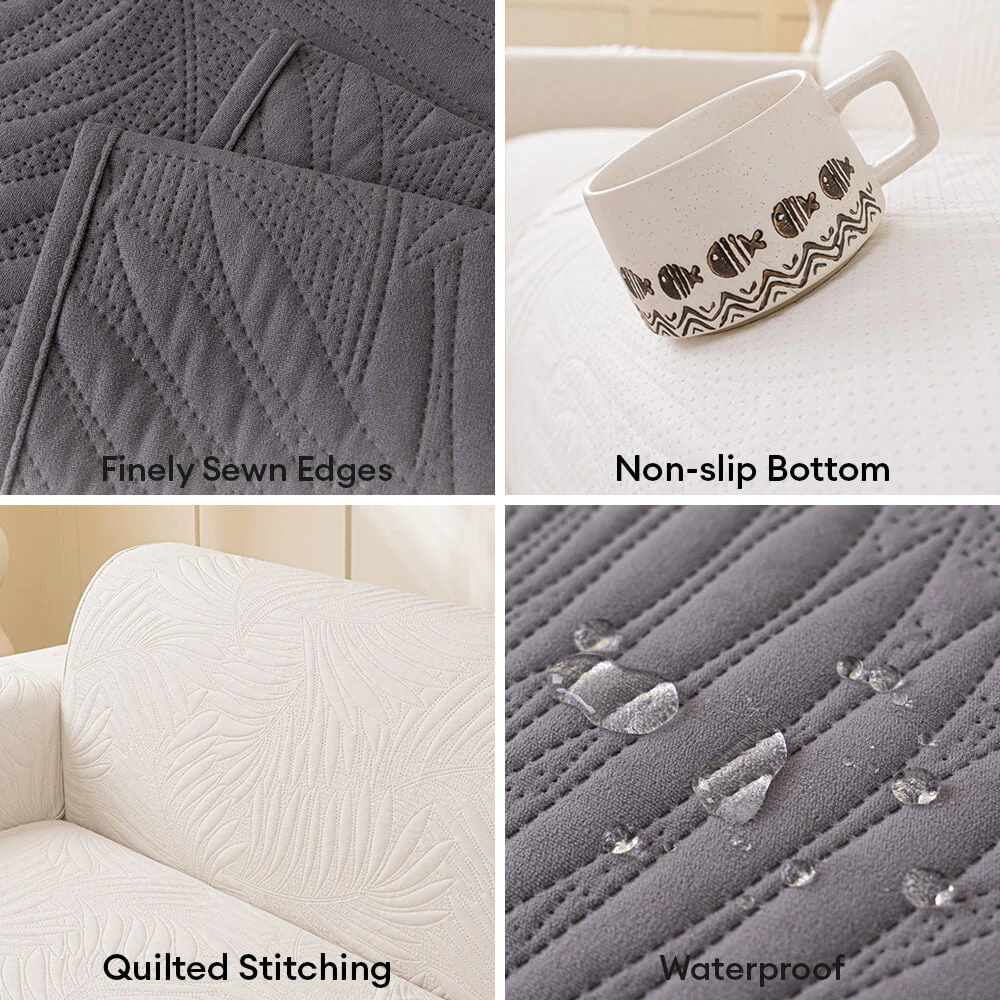 Large Leaf Pattern Water-resistant Sofa Protector Non-Slip Couch Cover - Image 5