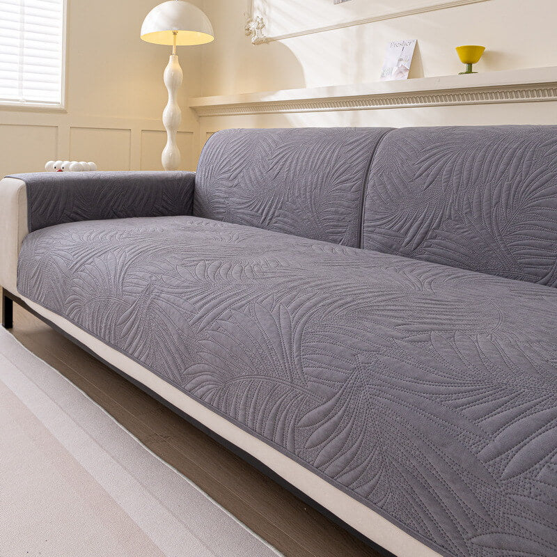 Large Leaf Pattern Water-resistant Sofa Protector Non-Slip Couch Cover - Image 8