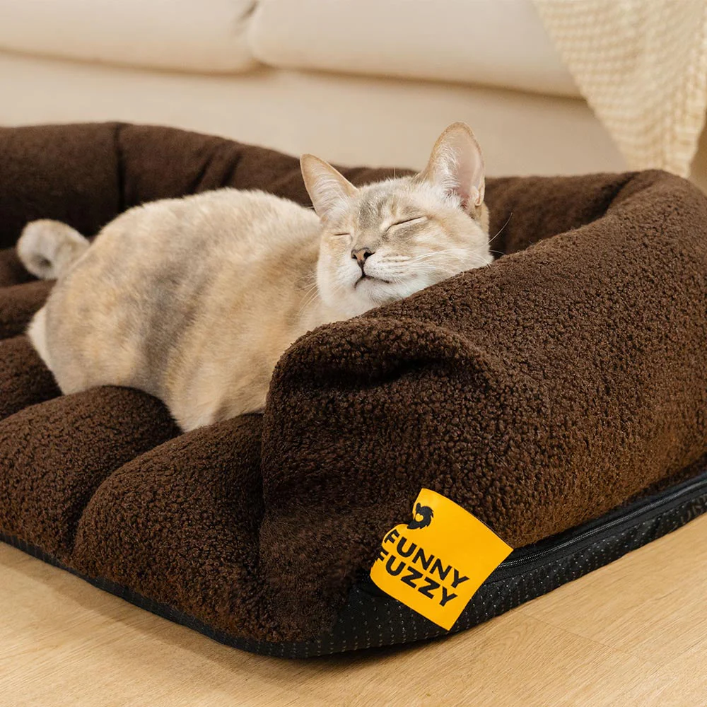 Large Soft Supportive Headrest Orthopaedic Cat Bolster Bed - Cloudy Napper - Image 5