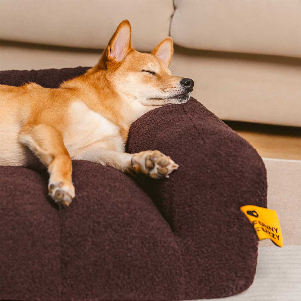Large Soft Supportive Headrest Orthopaedic Dog Sofa Bed - Cloudy Napper - Image 8
