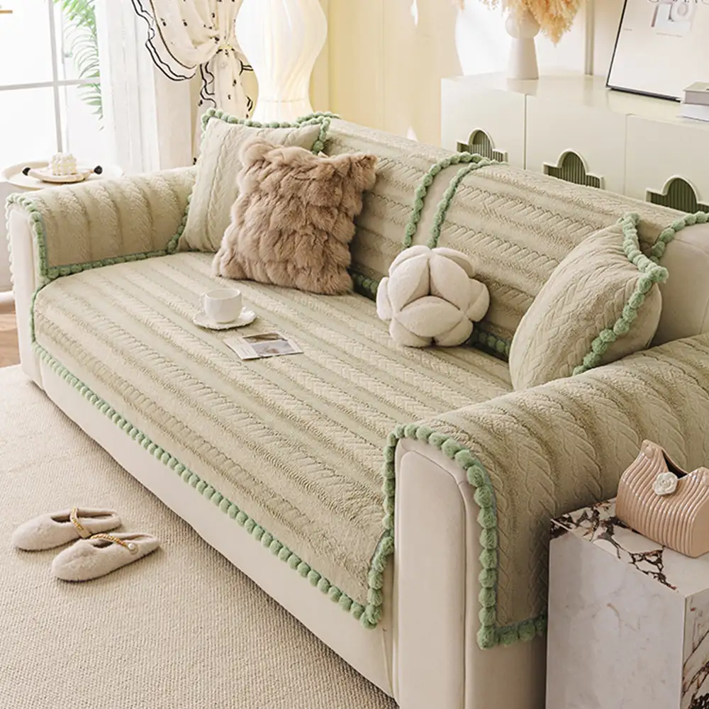 Lazy Chic Plush Winter Sofa Protector Skin-Friendly Couch Cover - Image 13