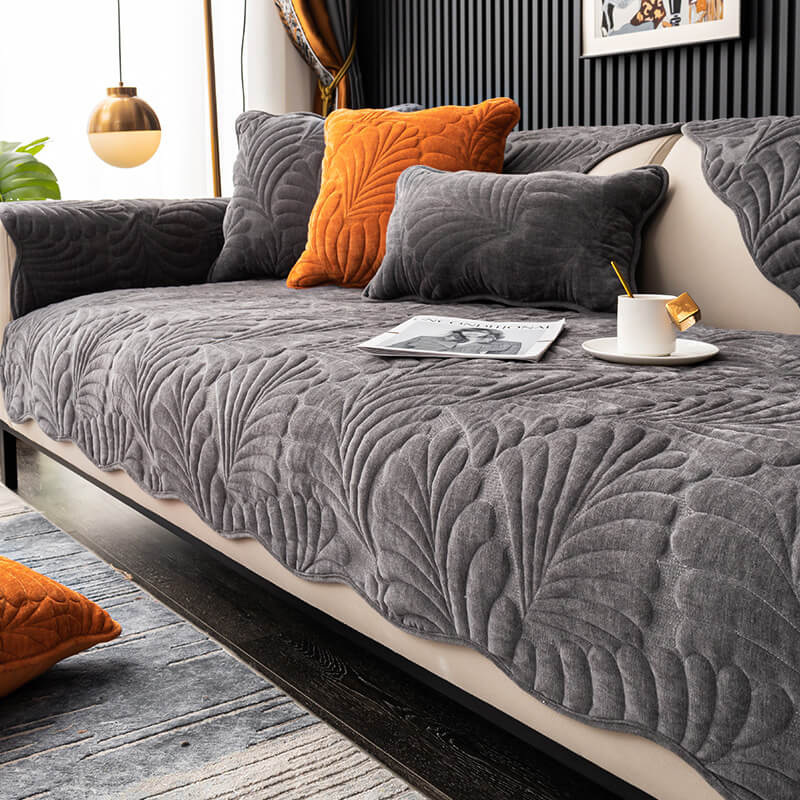 Leaf Cotton Carpet Anti-scratch Protective Couch Cover - Image 11