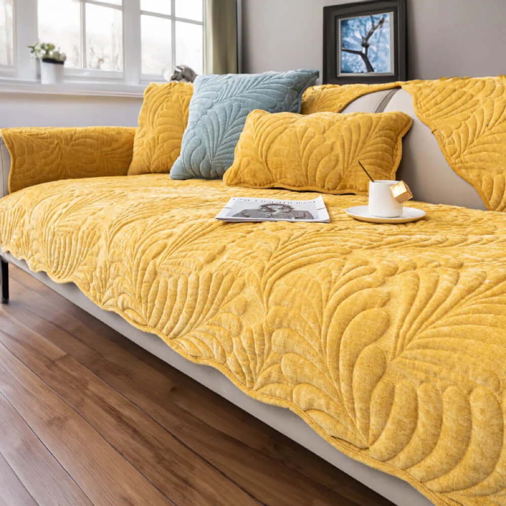 Leaf Cotton Carpet Anti-scratch Protective Couch Cover - Image 12
