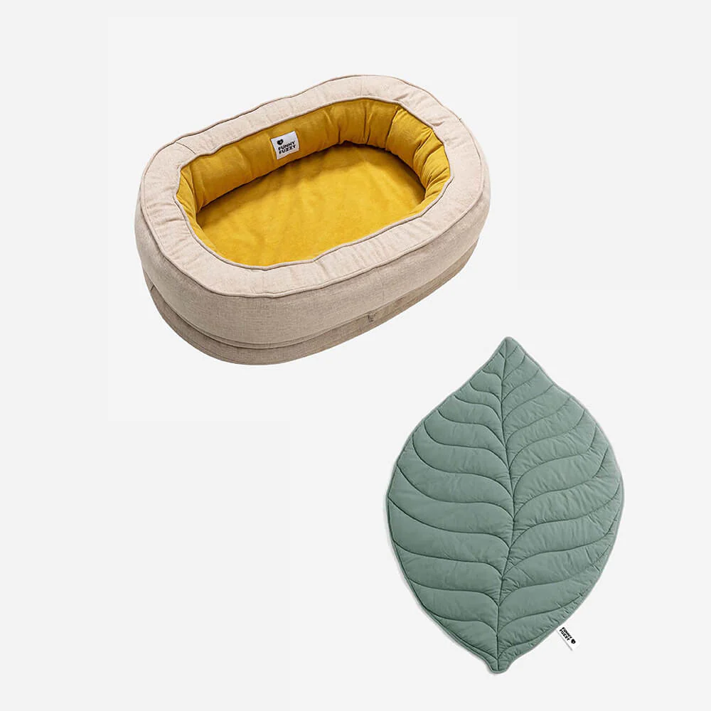 Leaf Shape Dog Blanket With Donut Dog Bed Luxury Dog Gifts - Image 20