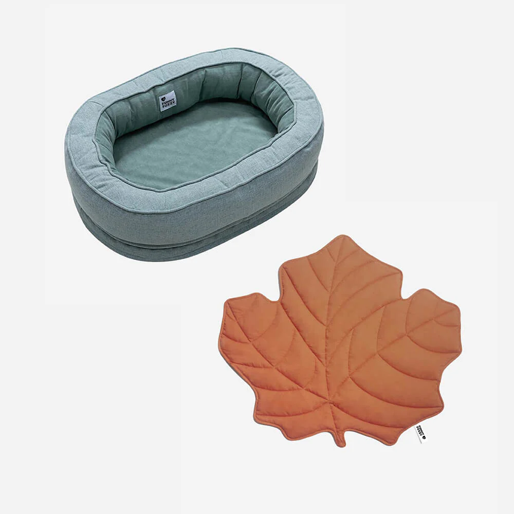 Leaf Shape Dog Blanket With Donut Dog Bed Luxury Dog Gifts - Image 31