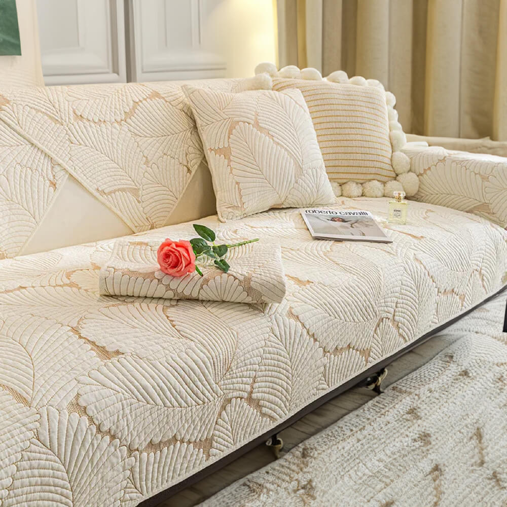 Leaf Pattern Furniture Anti-scratch & Skid Protection Couch Cover - Image 10