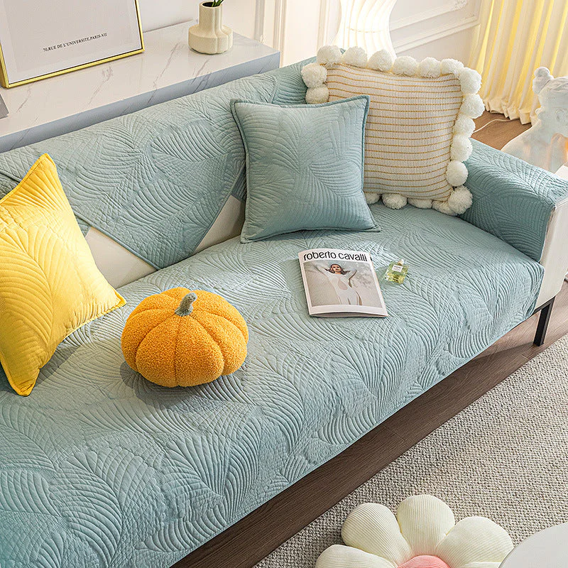 Leaf Pattern Furniture Anti-scratch & Skid Protection Couch Cover - Image 7