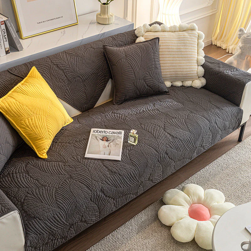 Leaf Pattern Furniture Anti-scratch & Skid Protection Couch Cover - Image 8