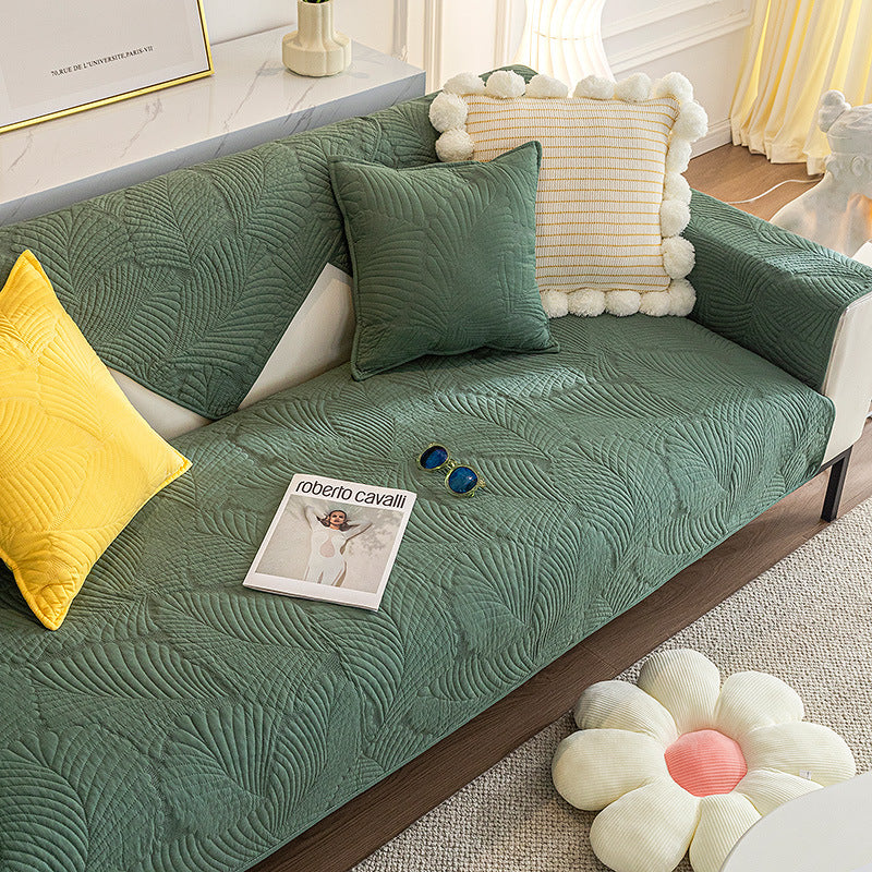 Leaf Pattern Furniture Anti-scratch & Skid Protection Couch Cover - Image 9