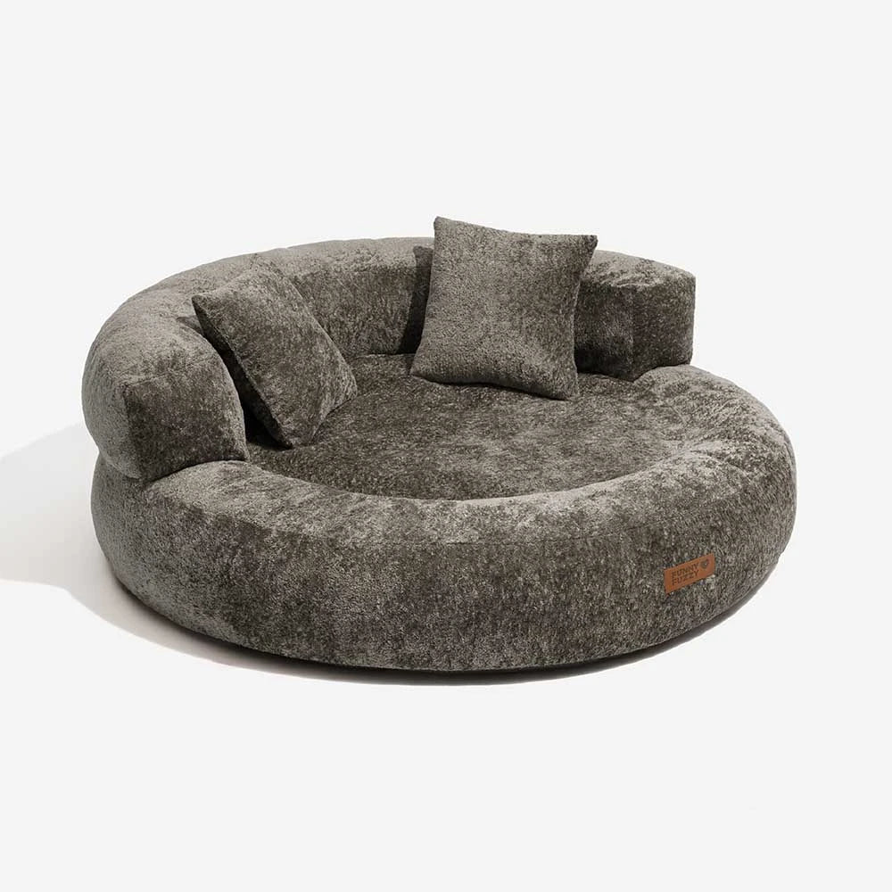 Luxe Diamond Velvet Removable Orthopedic Donut Dog Bed With Pillow - DreamNest - Image 19