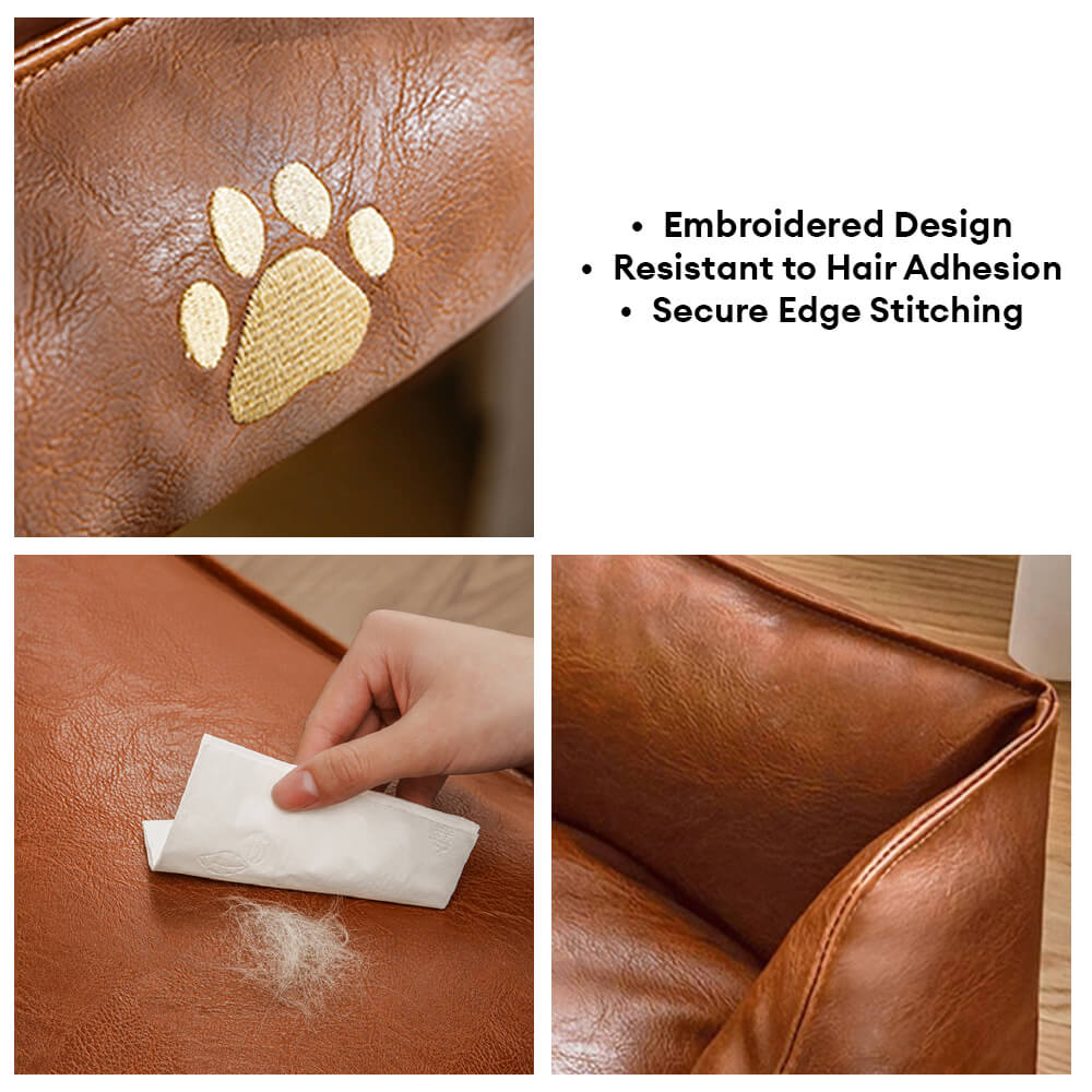 Luxury Faux Leather Waterproof Removable Dog Sofa Bed - Image 6