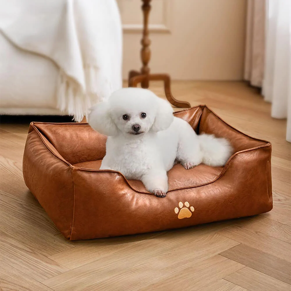 Luxury Faux Leather Waterproof Removable Dog Sofa Bed - Image 8