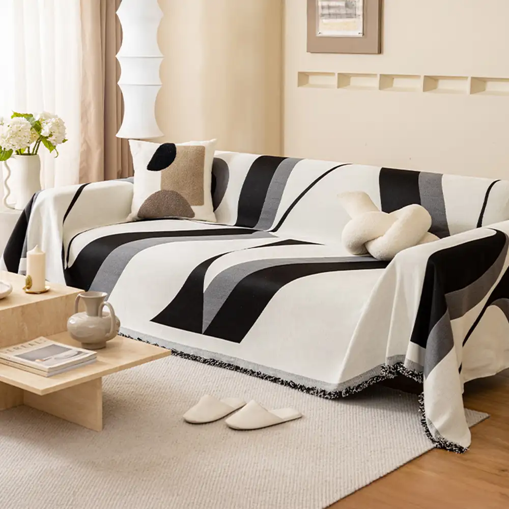 Modern Art Chenille All-Season Universal Fit Multifunctional Couch Cover - Image 5