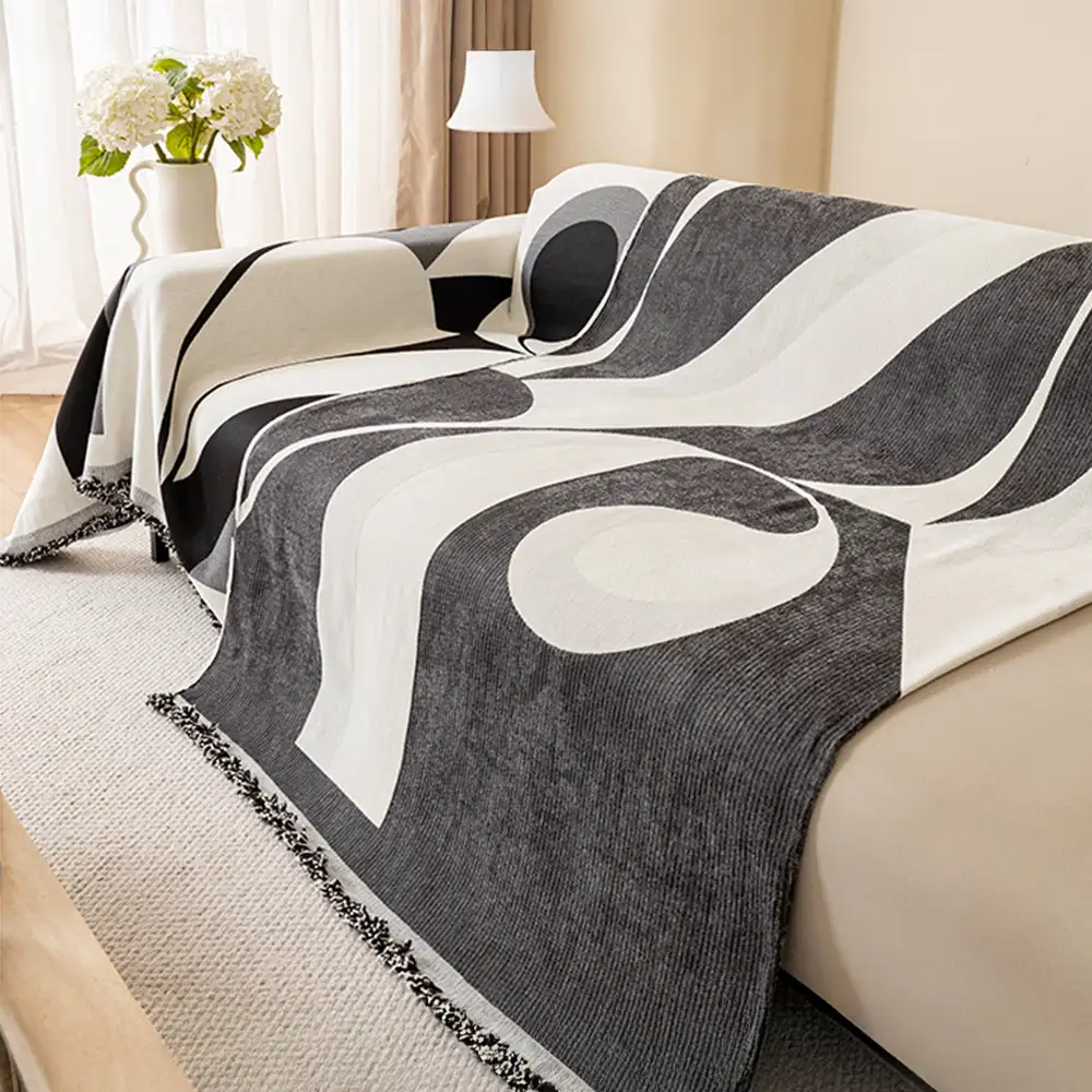 Modern Art Chenille All-Season Universal Fit Multifunctional Couch Cover - Image 6