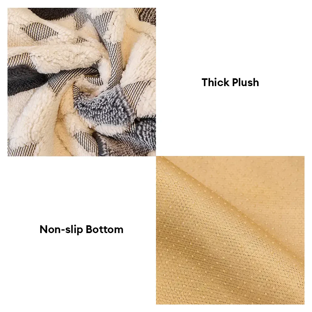 Modern Geometric Thick Plush Anti-Scratch Non-Slip Couch Cover - Image 7