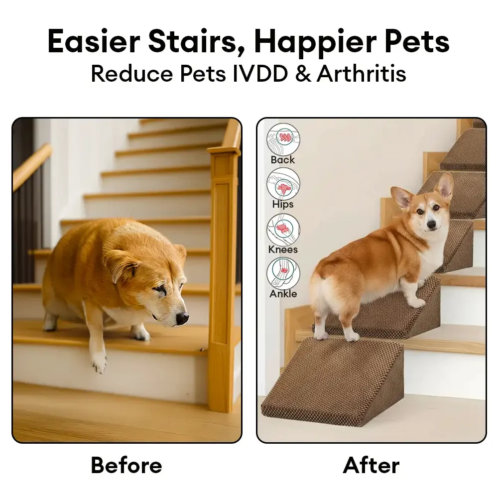 Modular Foam Dog Ramp Stairs for Staircase Stairs with Velcro - Image 4