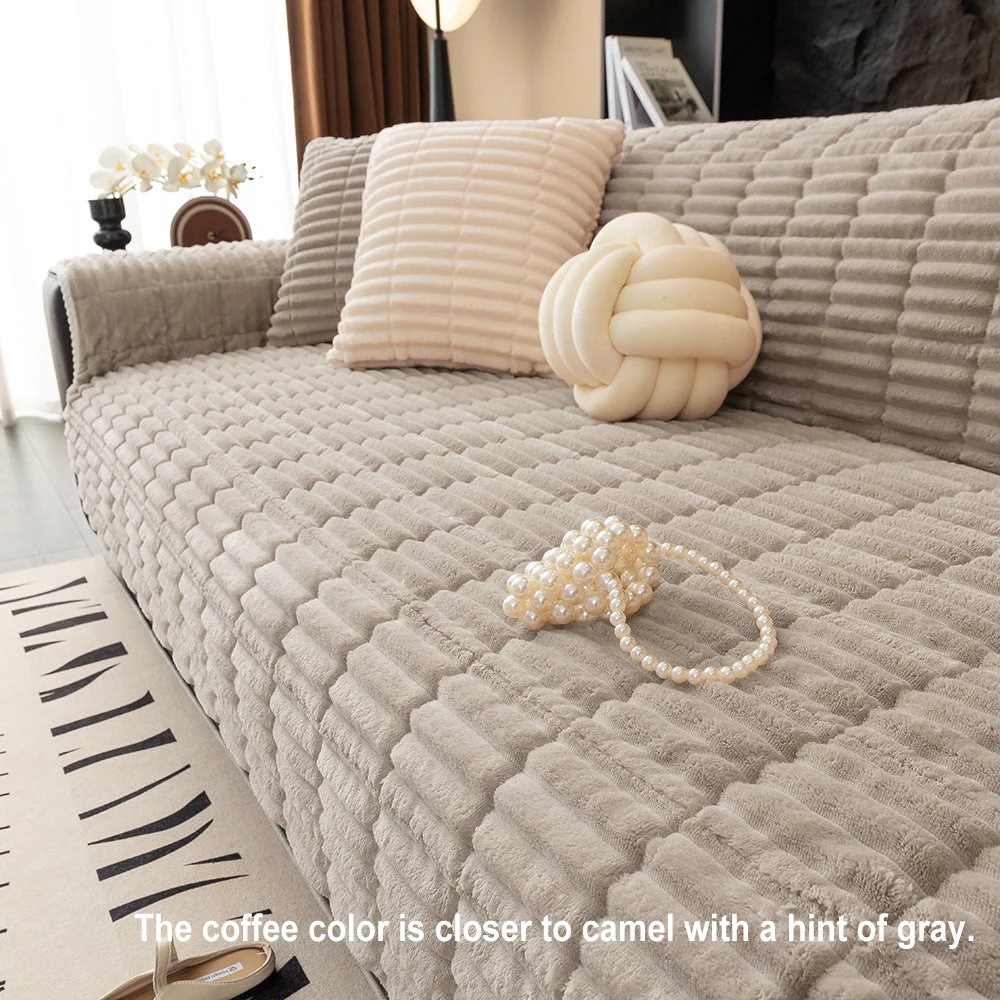 One-Piece Cozy Flannel Sofa Protection Non-Slip Couch Cover - Image 9
