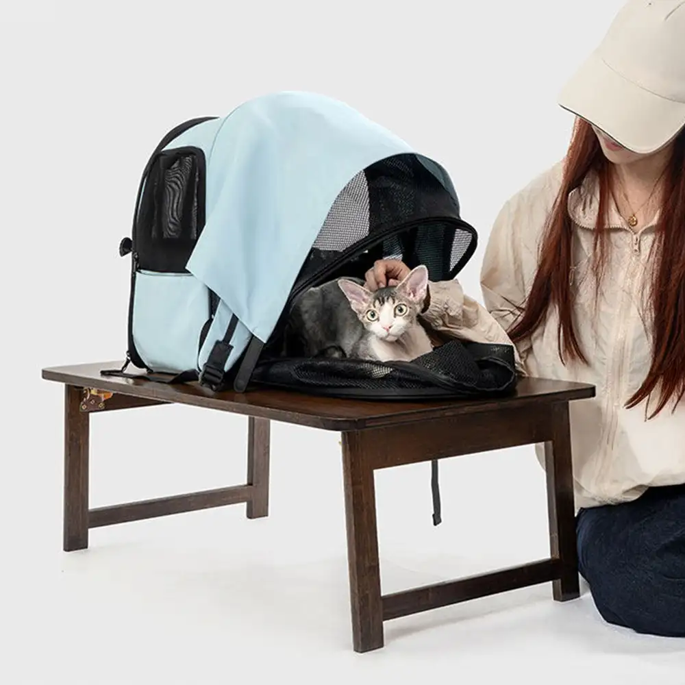 Outdoor Travel Expandable Breathable Cat Carrier Backpack with Sunshade - Image 11