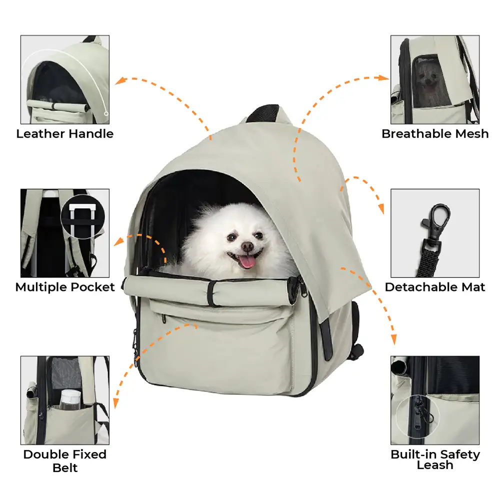 Outdoor Travel Expandable Breathable Cat Carrier Backpack with Sunshade - Image 4