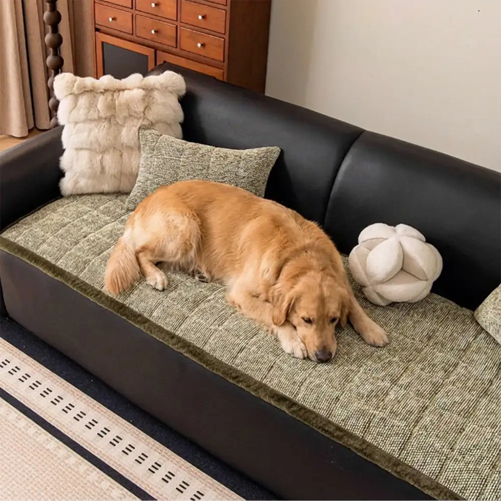 Pet-Friendly Chenille Textured Non-Slip Couch Cover with Frayed Edges - Image 7
