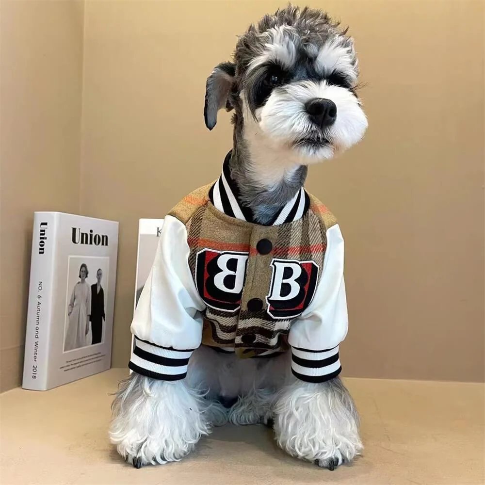 Plaid Baseball Dog Jacket – Sporty and Stylish Outerwear for Dogs - Image 3