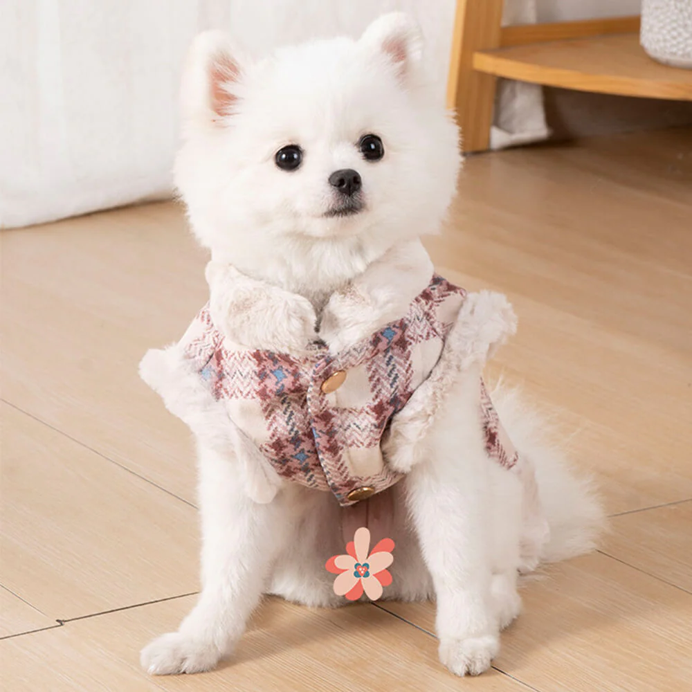 Plaid Fleece Pullover Dog Jacket - A Warm and Stylish Winter Jacket - Image 3