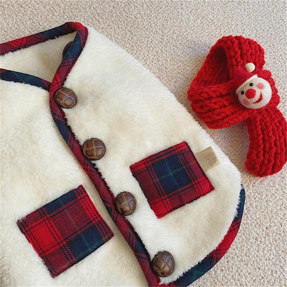 Plaid Winter Dog Jacket with Scarf – Festive and Cosy for the Holidays - Image 6