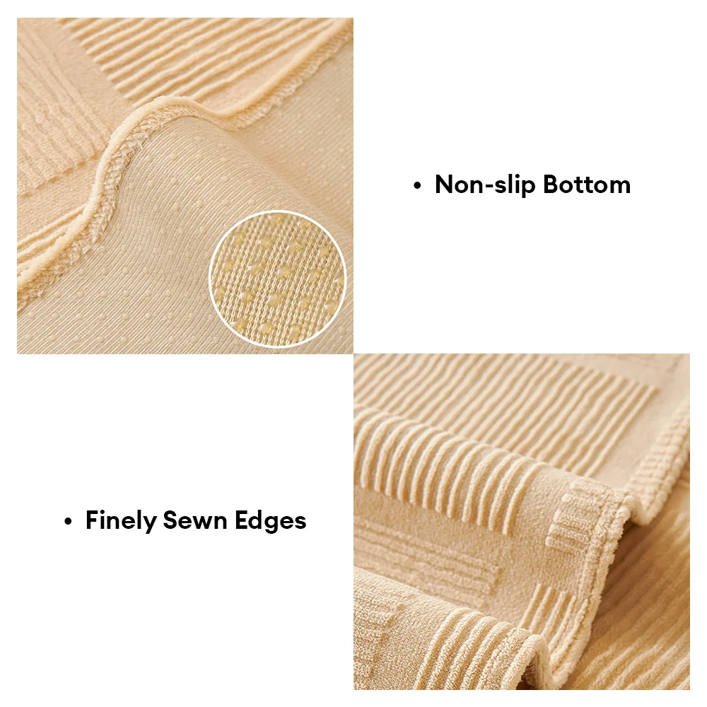 Plush Cream Geometric All Seasons Non-Slip Couch Cover - Image 4
