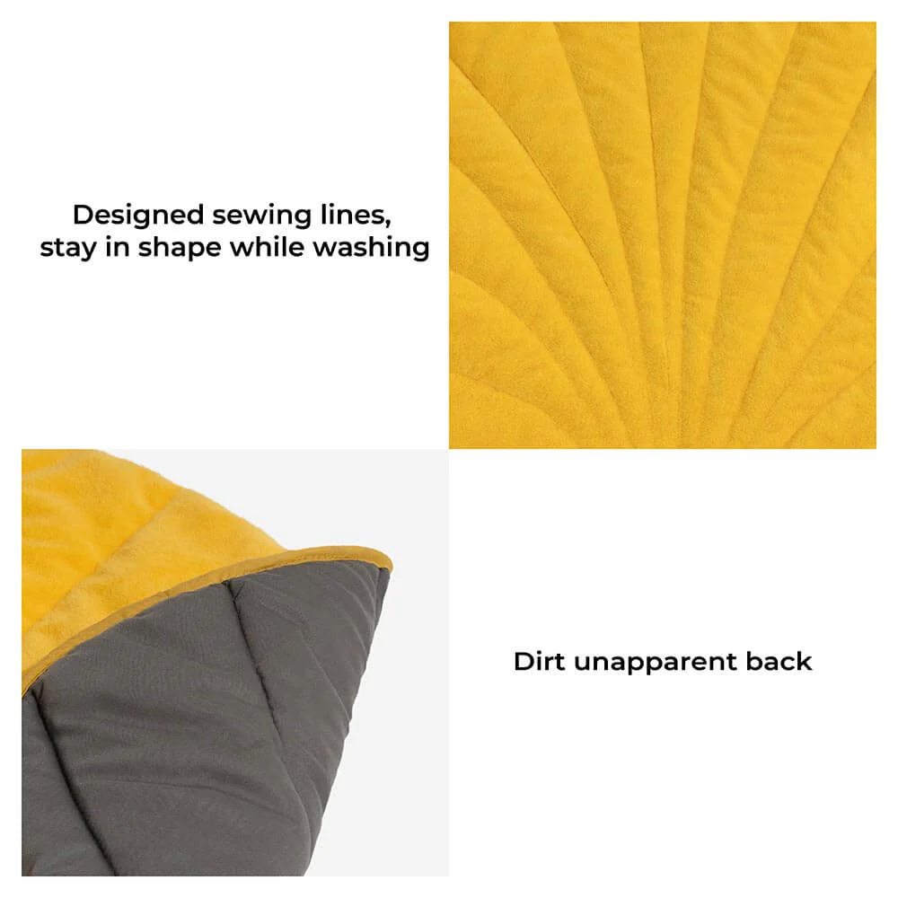 Plush Leaf-Shaped Washable Dog Mat-The Leaf Collector - Image 4